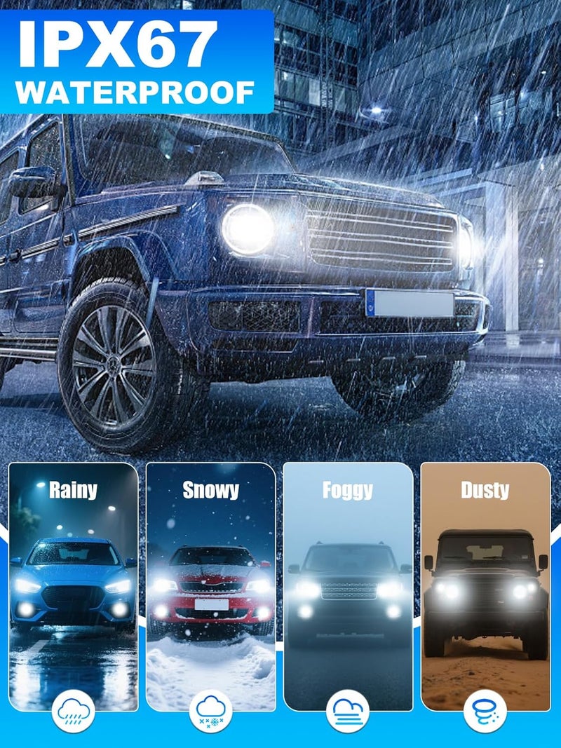 rimthin H4/9003 Fog Light Bulbs, 32,000LM Super Bright 1:1 Mini Size, 6000K Cool White Fog Lights with Cooling Fan, Plug and Play, Pack of 2 - Image 4